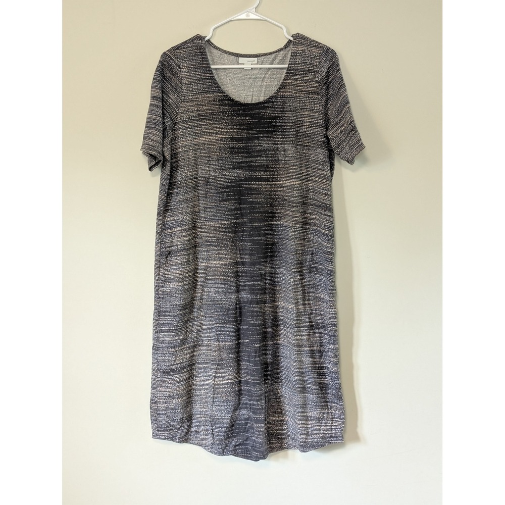Pure Jill J. Jill Womens Gray Space Dye Cotton Modal Shift Dress Pockets Size M